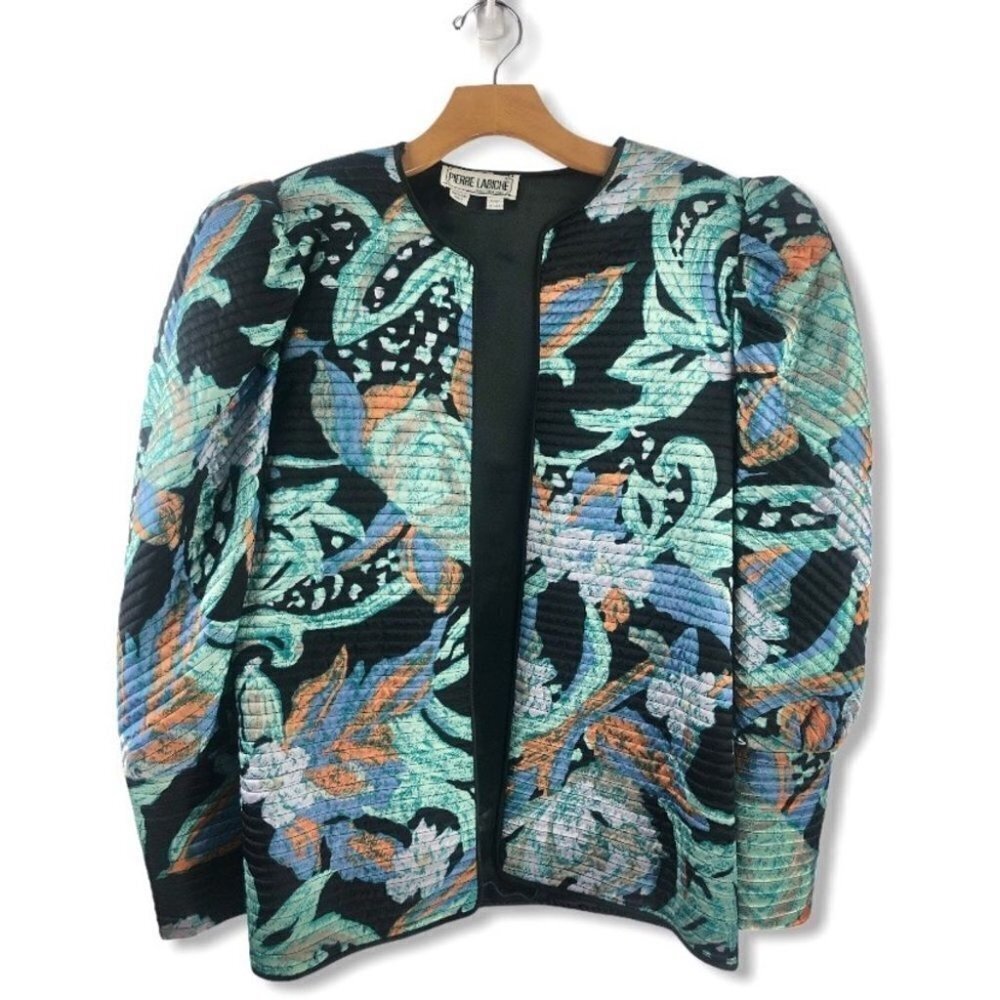 * French Vintage Pierre Labiche Silk Puff Sleeve Jacket S